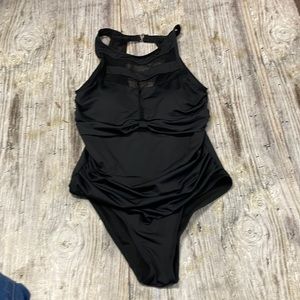 Ca Celin | Size M | Black Mesh  1-Piece Swimsuit